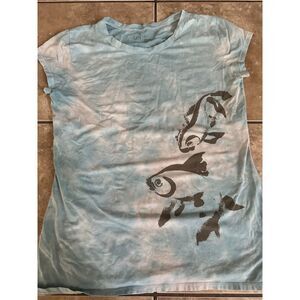 Lucy L Fish Tie Dye Soft Pima Cotton Tee Tshirt